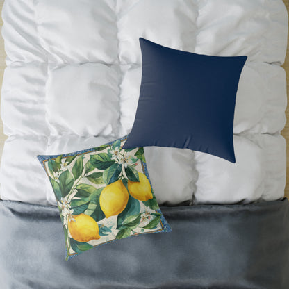 Amalfi Lemon Orchard - Square Poly Canvas Pillow