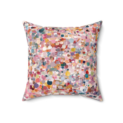 Confetti Burst Delight - Faux Suede Square Pillow