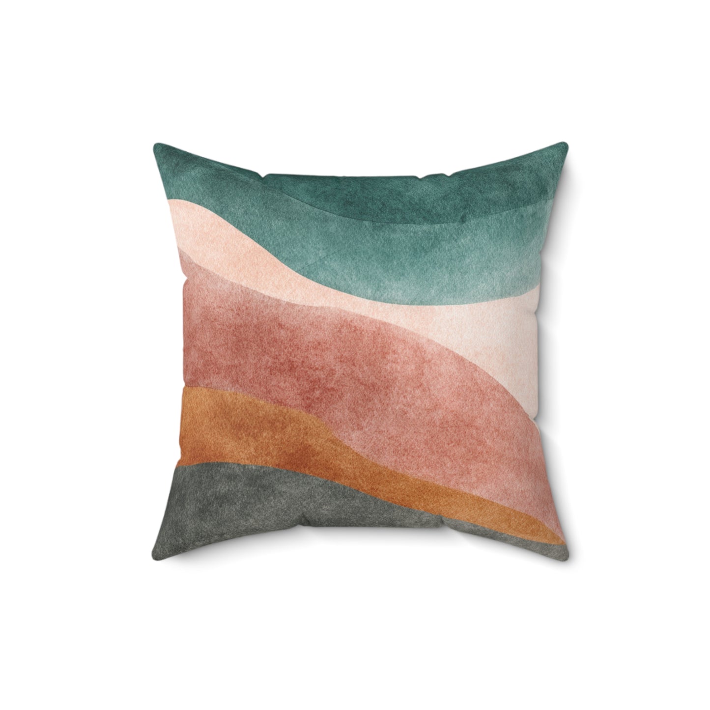 Terracotta Ridge Flow - Spun Polyester Square Pillow