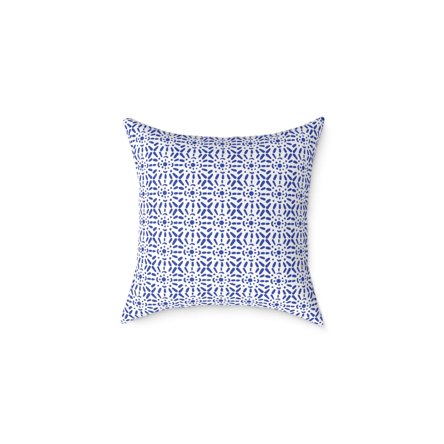 Santorini Mosaic Tile - Square Poly Canvas Pillow
