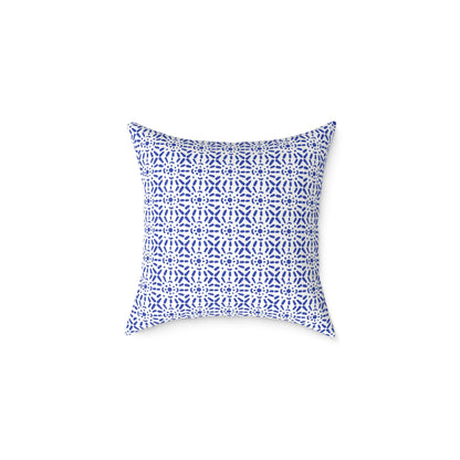 Santorini Mosaic Tile - Square Poly Canvas Pillow