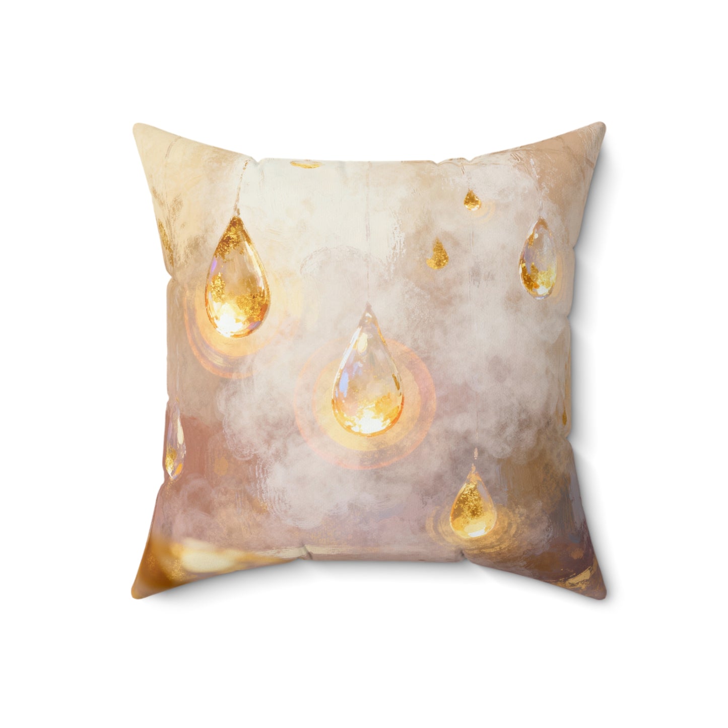 Golden Lantern Mist - Spun Polyester Square Pillow