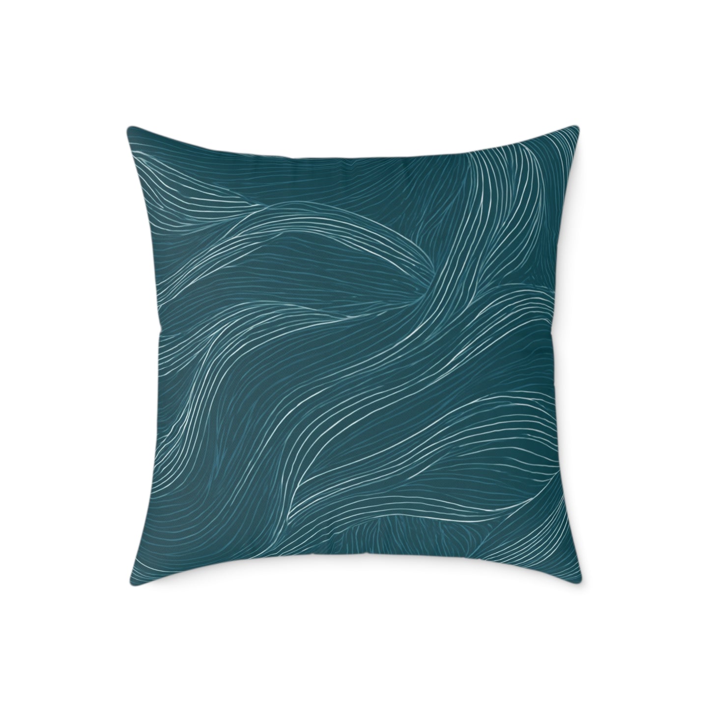 Ocean Current Lines - Square Poly Canvas Pillow