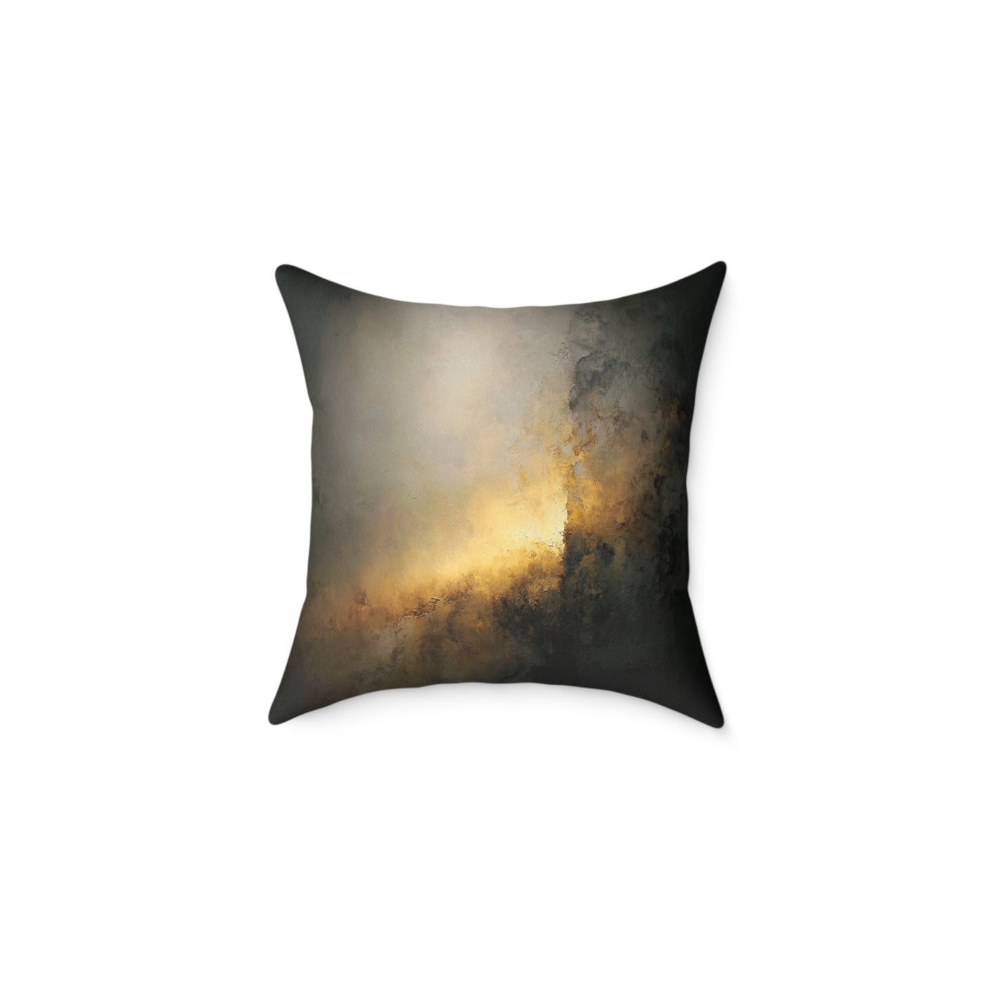 Eclipse Glow Shadow - Square Poly Canvas Pillow