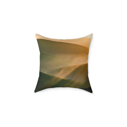Golden Dawn Rise - Square Poly Canvas Pillow