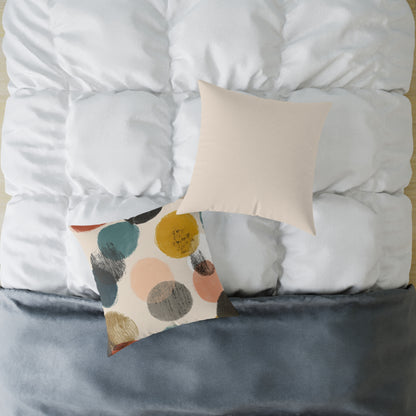 Retro Brushed Spots - Square Poly Canvas Pillow