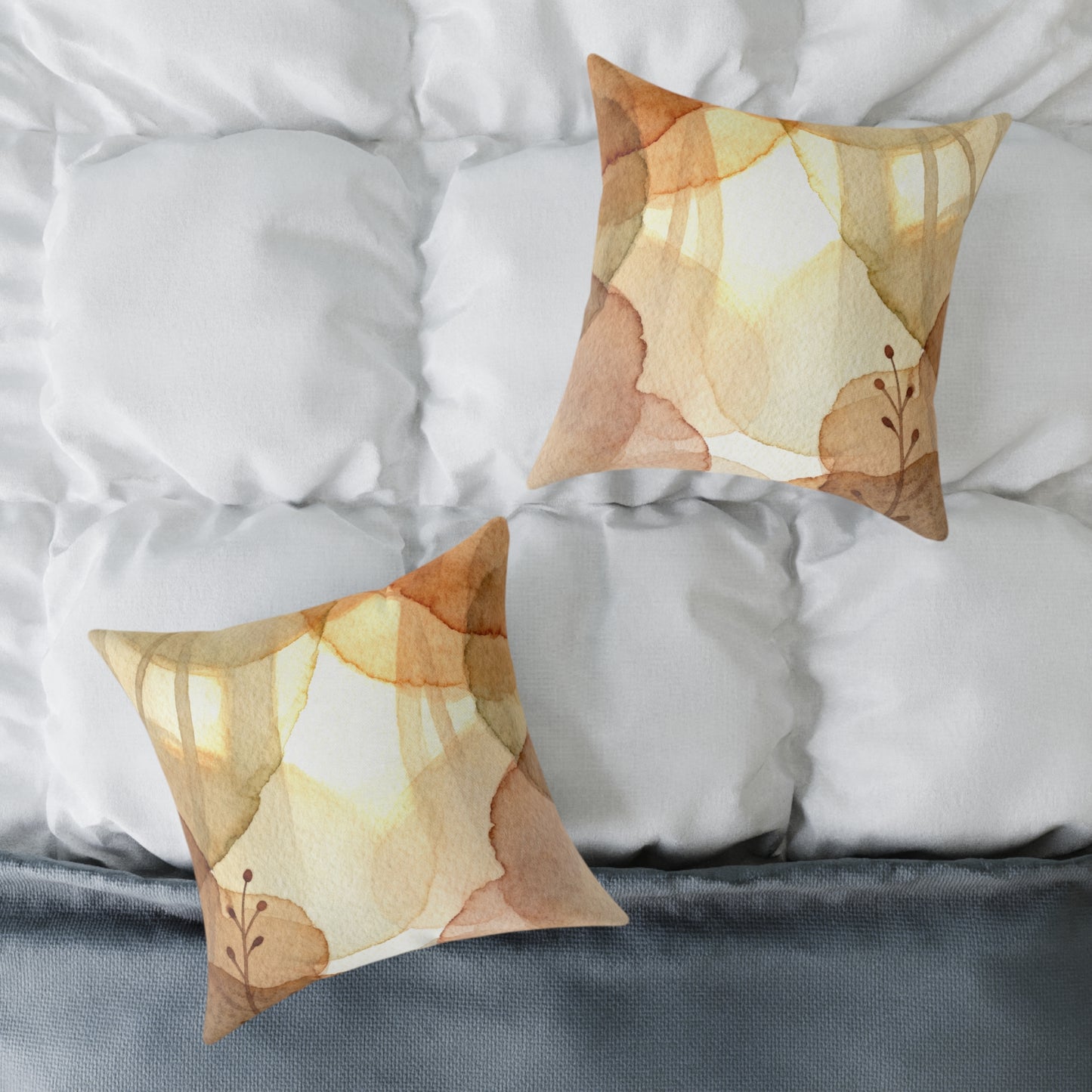 Autumn Glow Canopy - Square Poly Canvas Pillow
