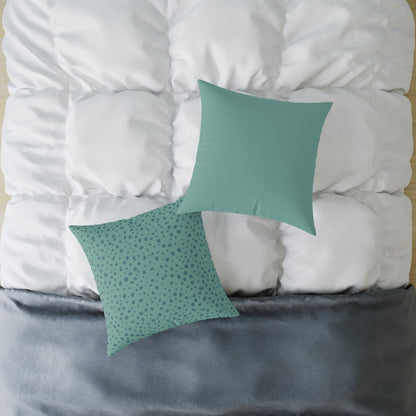 Pebble Scatter - Teal - Square Poly Canvas Pillow
