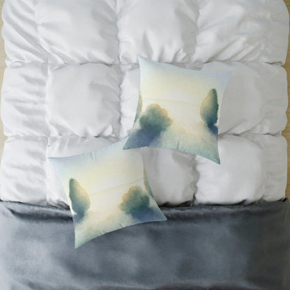 Pastel Tree Mist - Square Poly Canvas Pillow
