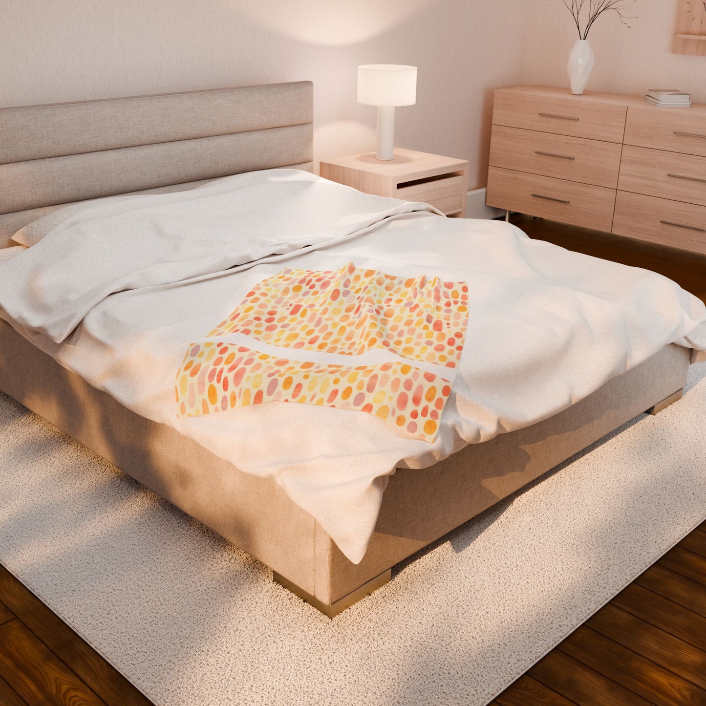 Pastel Bloom Droplets - Velveteen Plush Blanket