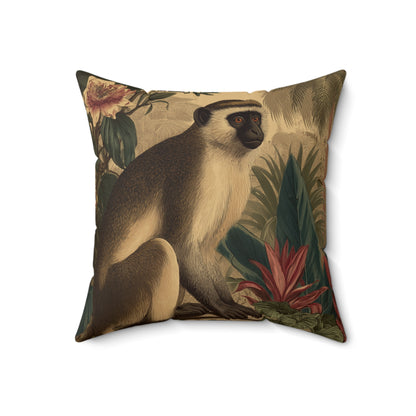 Tropical Vervet Retreat - Faux Suede Square Pillow
