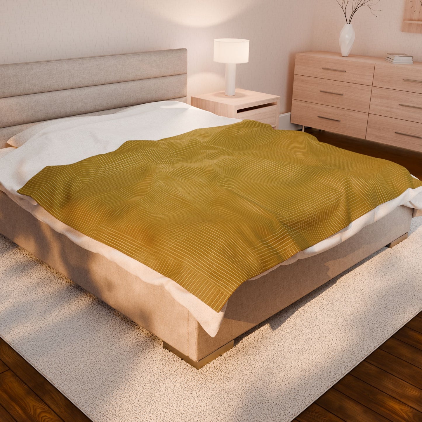 Sunlit Sketch Weave - Velveteen Plush Blanket