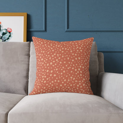 Pebble Scatter - Rose - Square Poly Canvas Pillow