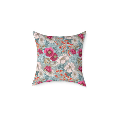 Blossom Carnival Field - Square Poly Canvas Pillow
