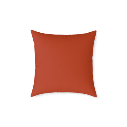 Loom Lines - Terracotta - Square Poly Canvas Pillow