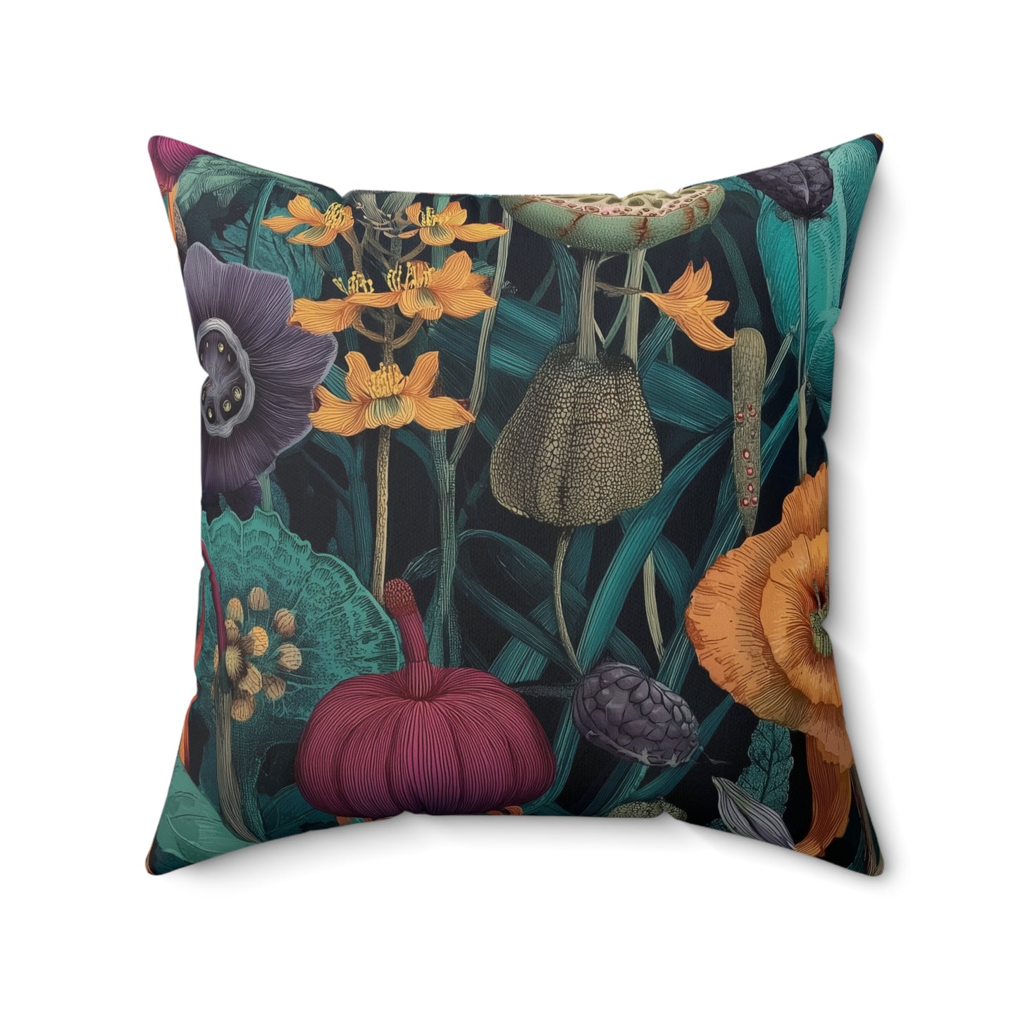 Heritage Flora - Faux Suede Square Pillow