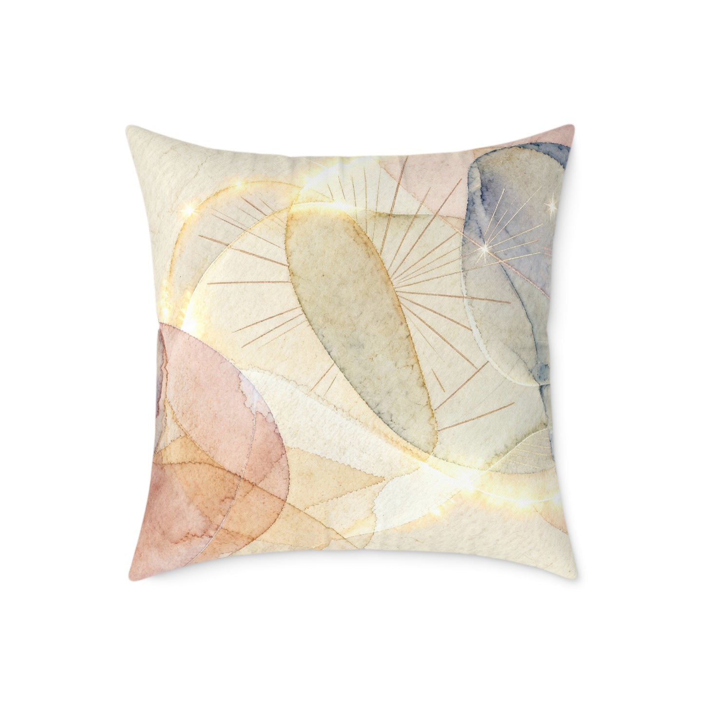 Sunlit Watercolor Bloom - Square Poly Canvas Pillow