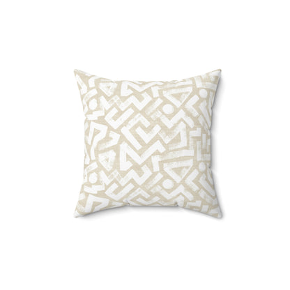Pebble Maze Cream - Spun Polyester Square Pillow