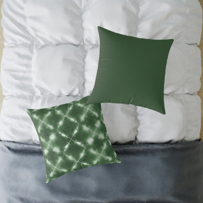 Olive Grove Shibori - Square Poly Canvas Pillow