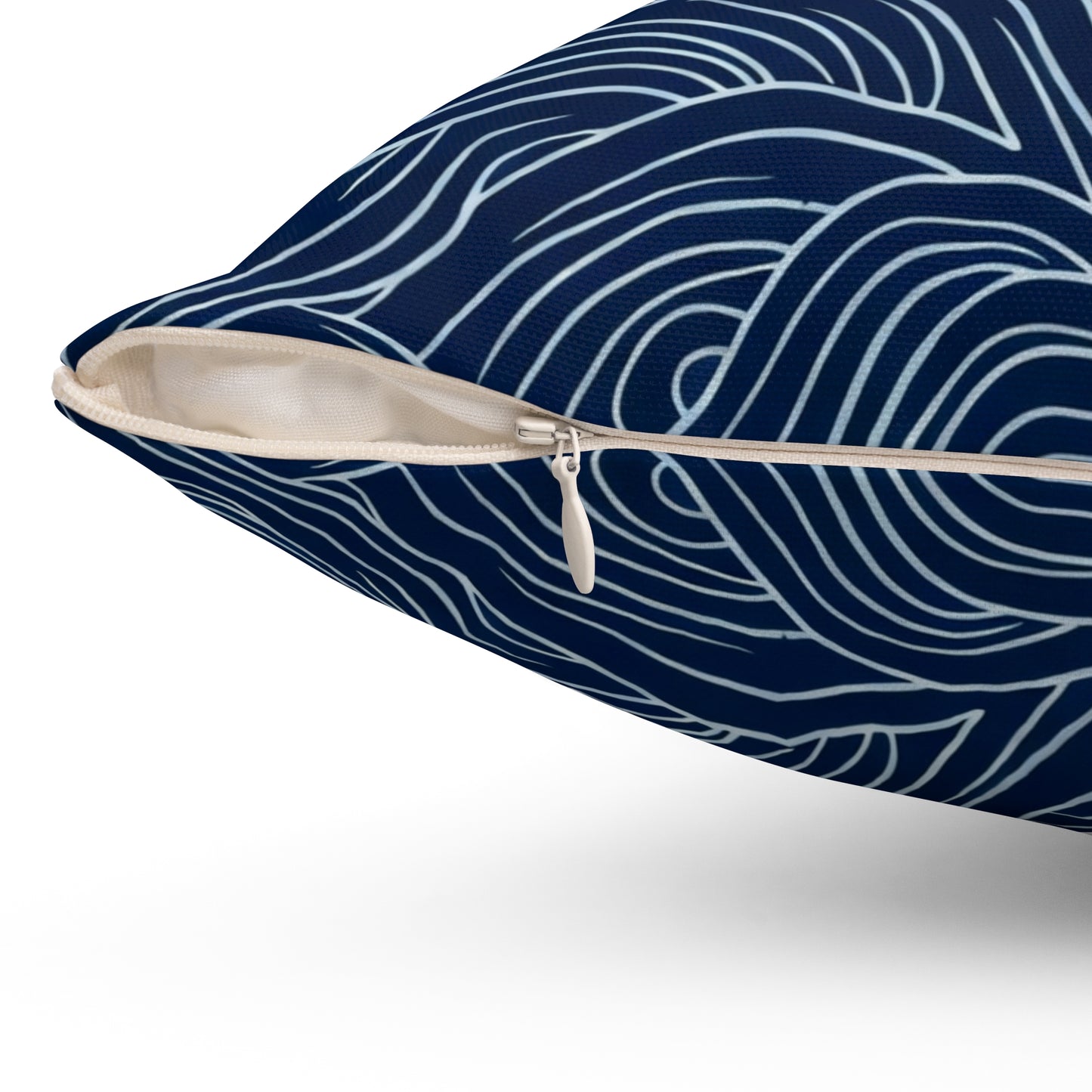 Deep Tide Lines - Spun Polyester Square Pillow