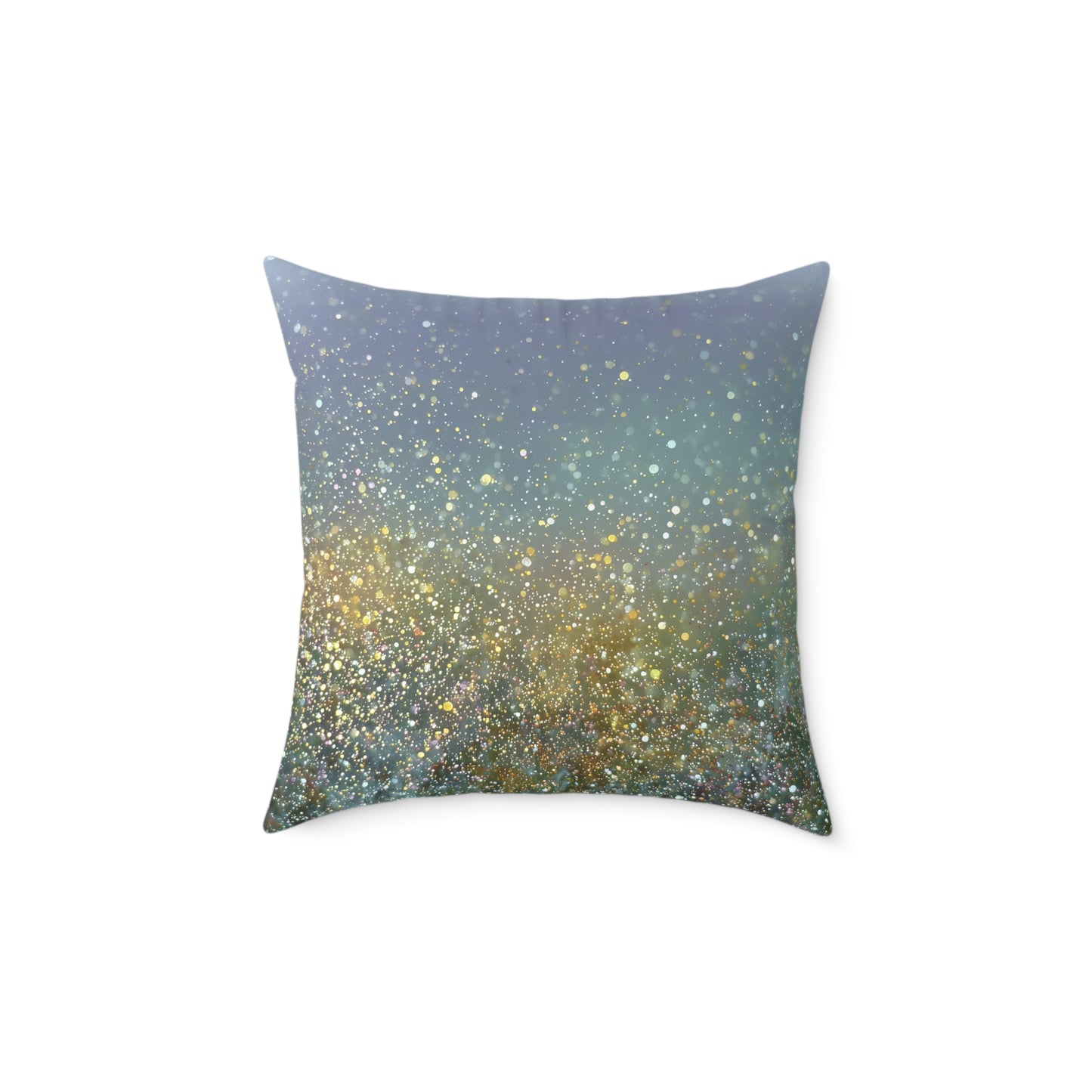 Meadow Haze Sparkle - Square Poly Canvas Pillow