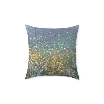 Meadow Haze Sparkle - Square Poly Canvas Pillow
