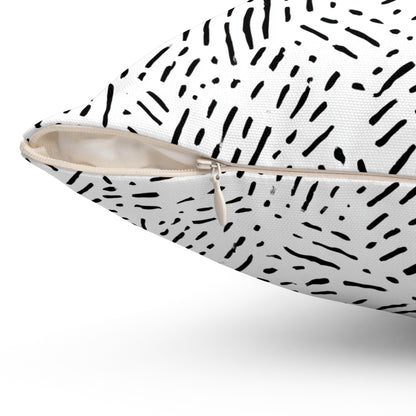 Sketch Scatter Lines - Spun Polyester Square Pillow