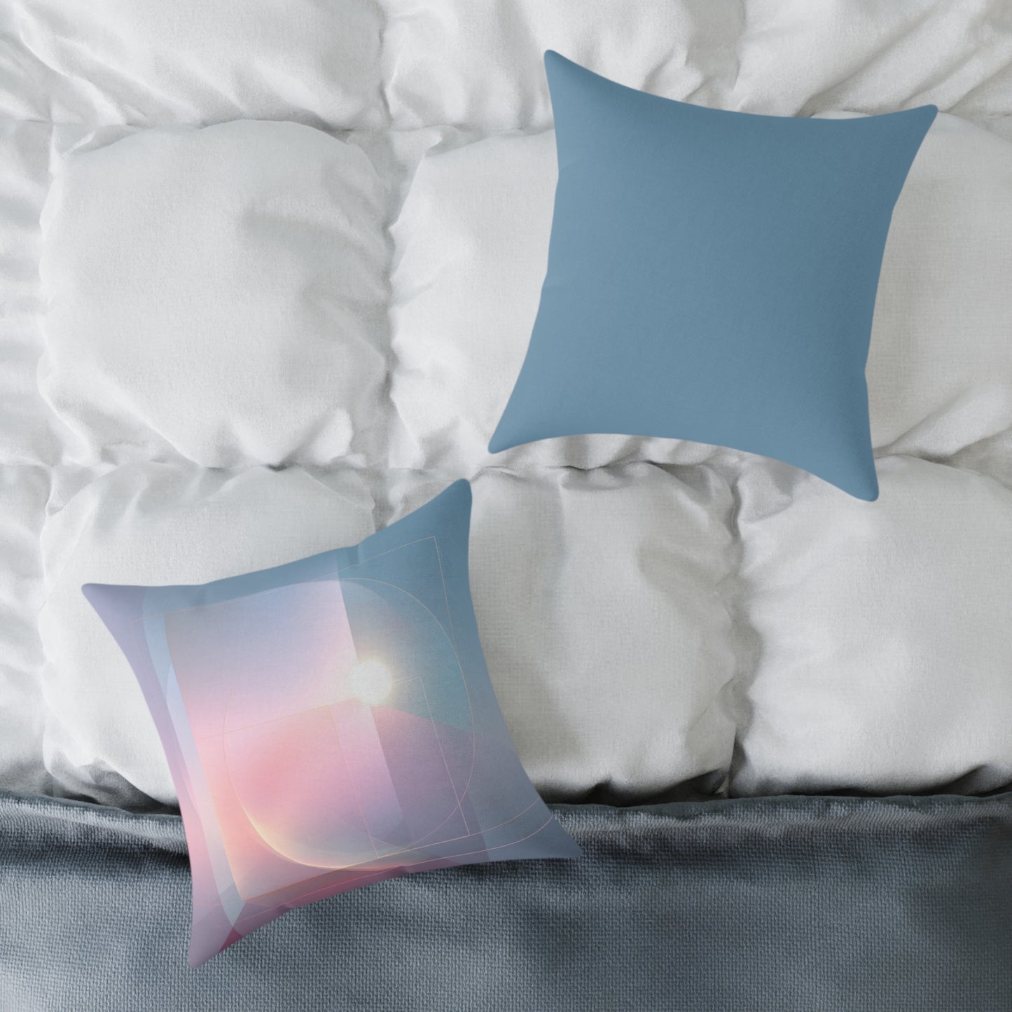Blush Lens Flare - Square Poly Canvas Pillow