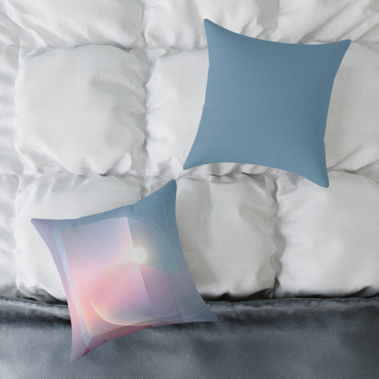 Blush Lens Flare - Square Poly Canvas Pillow