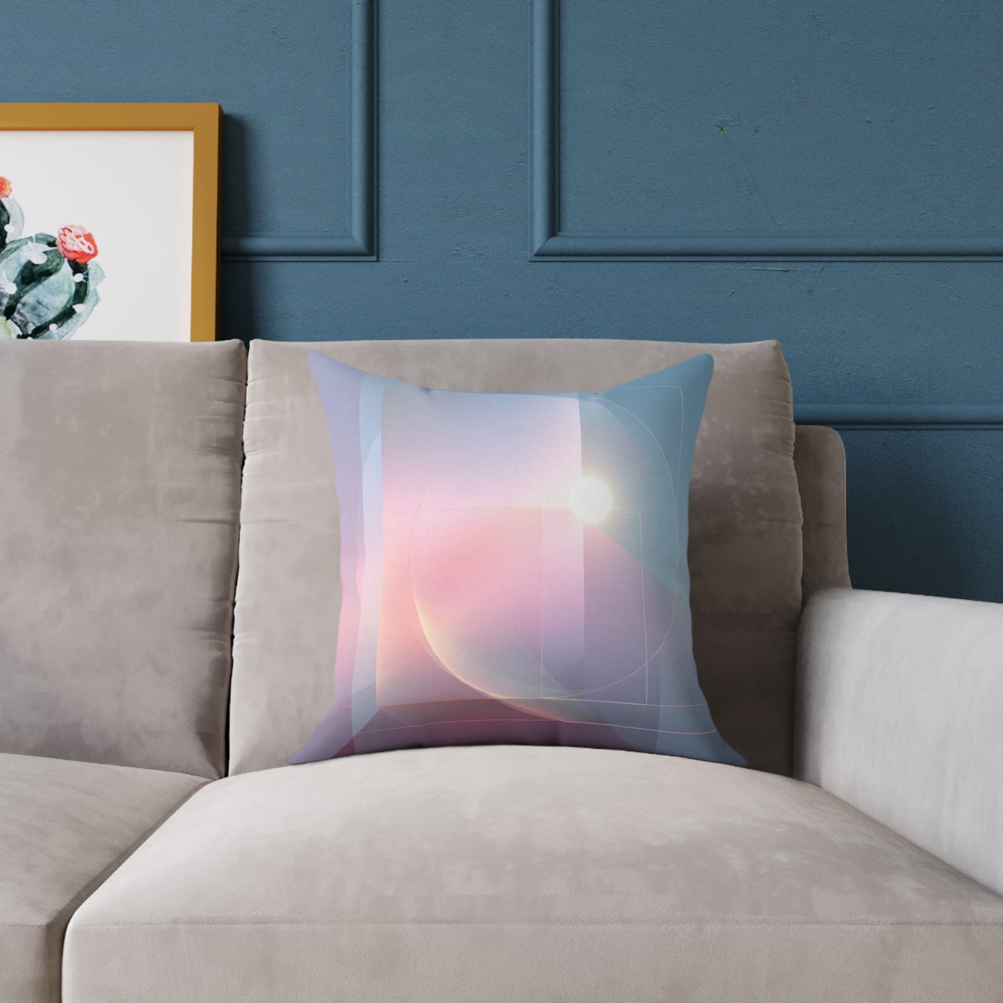 Blush Lens Flare - Square Poly Canvas Pillow