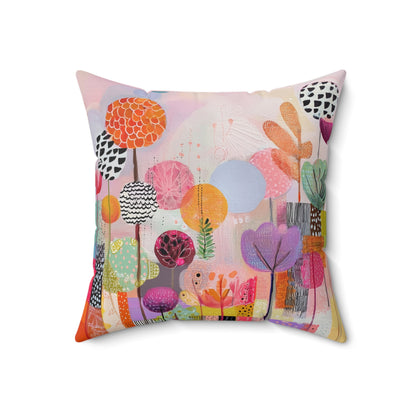 Festival Garden Bloom - Faux Suede Square Pillow