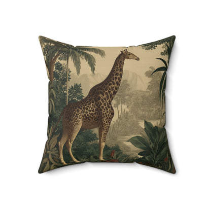 Golden Savanna Giraffe - Faux Suede Square Pillow