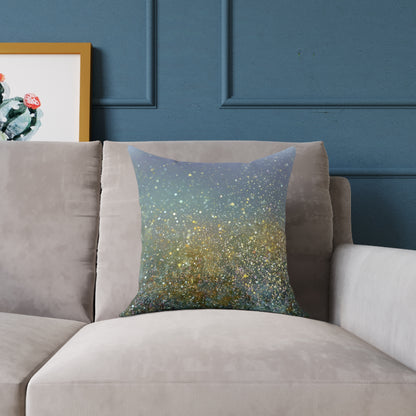 Meadow Haze Sparkle - Square Poly Canvas Pillow