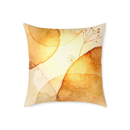Warm Leaf Ember - Square Poly Canvas Pillow