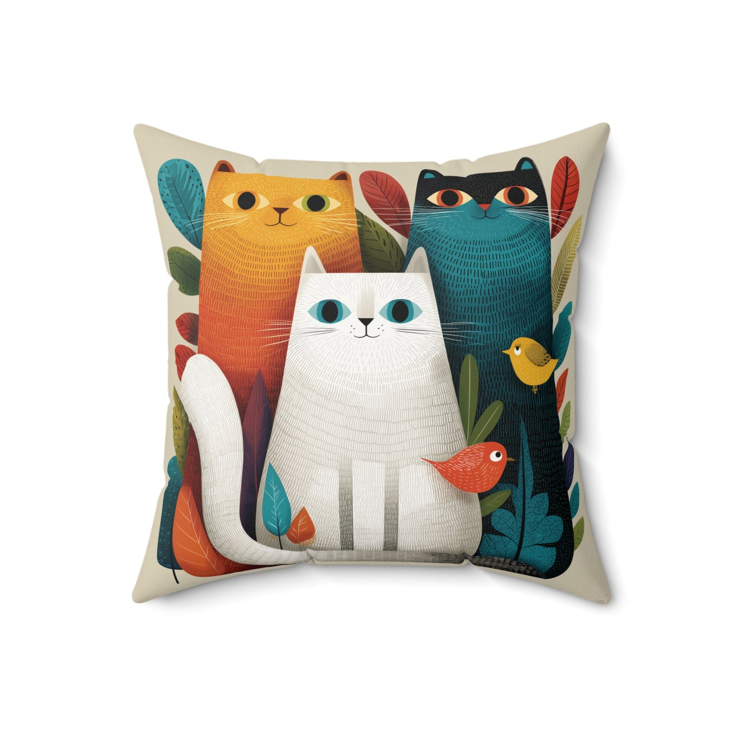 Cat Cub Harmony - Faux Suede Square Pillow