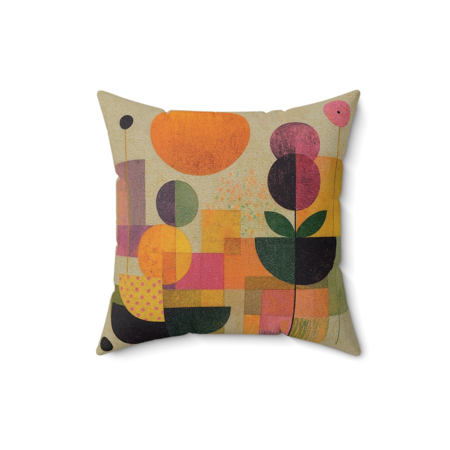Retro Citrus Bloom - Faux Suede Square Pillow