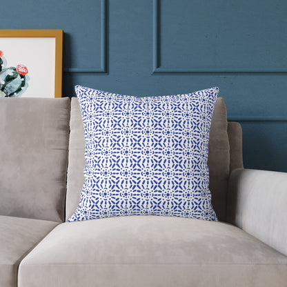 Santorini Mosaic Tile - Square Poly Canvas Pillow