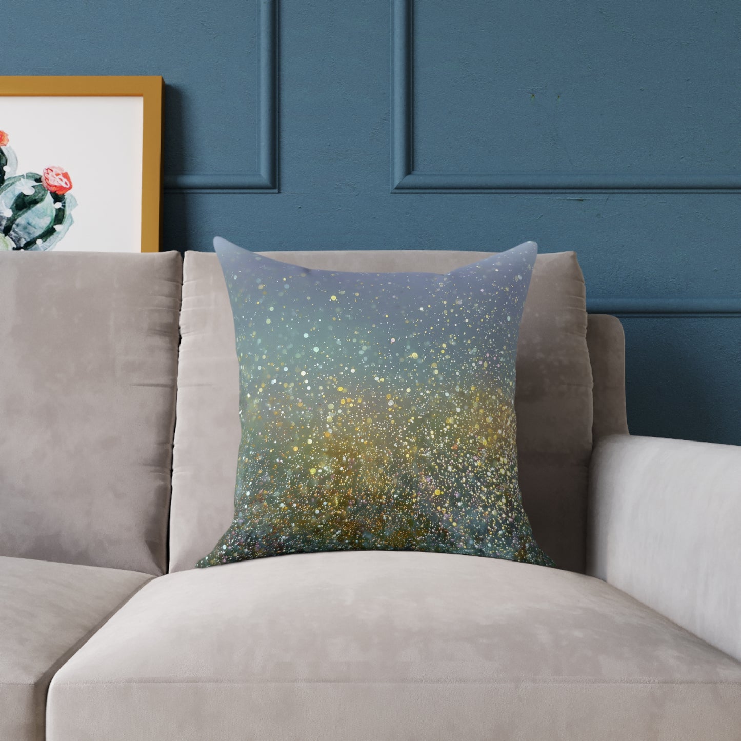 Meadow Haze Sparkle - Square Poly Canvas Pillow