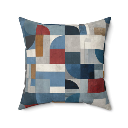 Industrial Geo Blocks - Faux Suede Square Pillow
