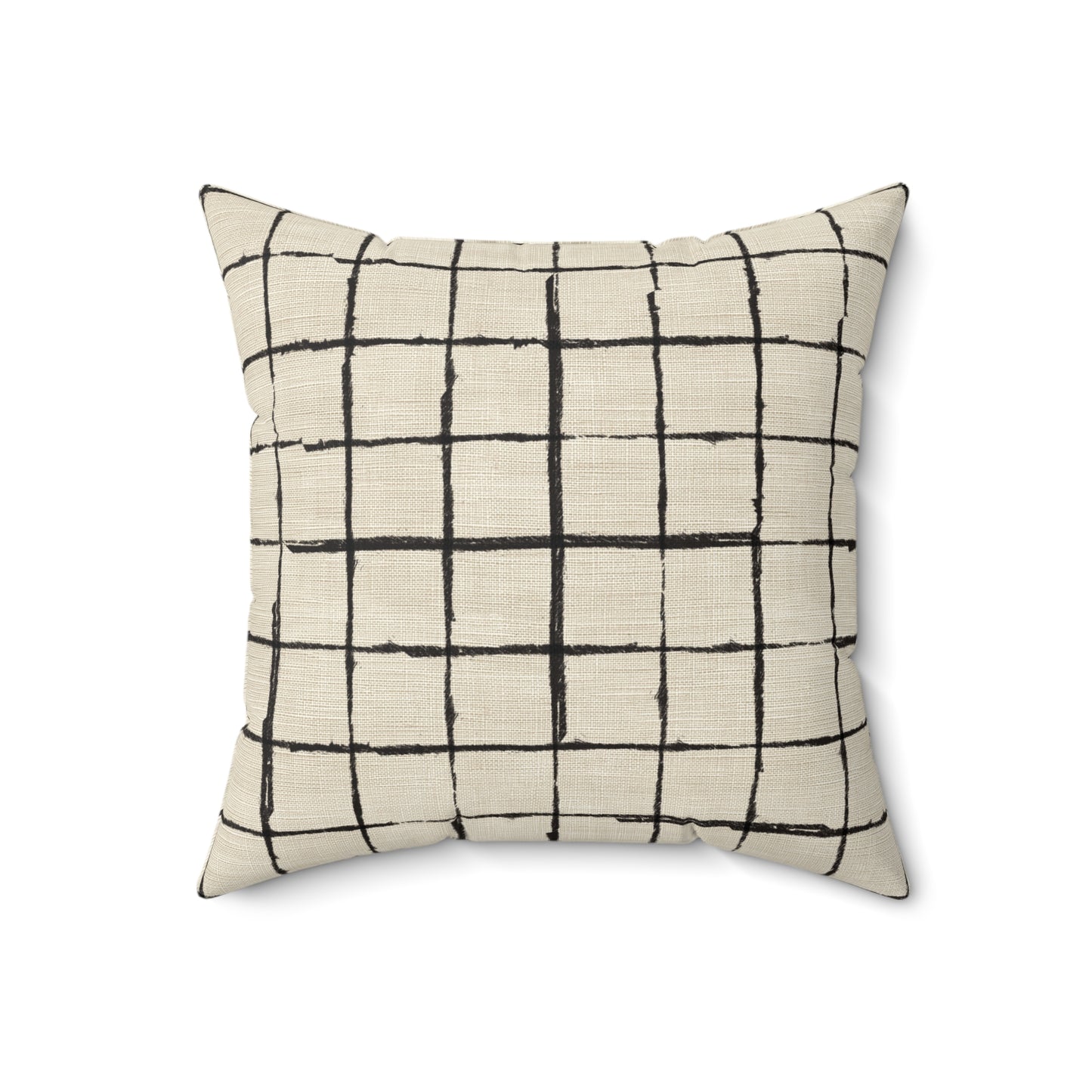 Retro Grid Linen - Spun Polyester Square Pillow