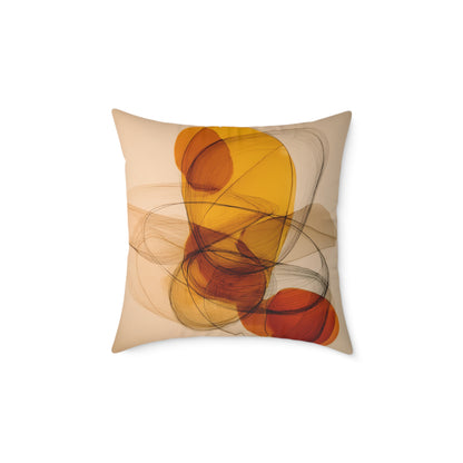 Amber Motion Orbit - Square Poly Canvas Pillow