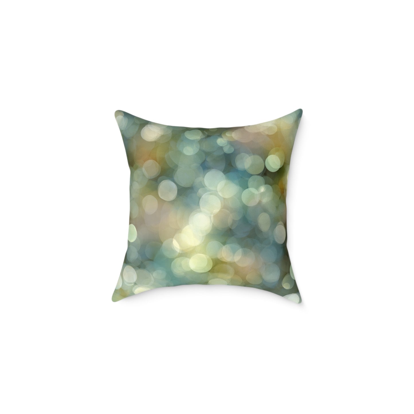 Bokeh Garden Lights - Square Poly Canvas Pillow