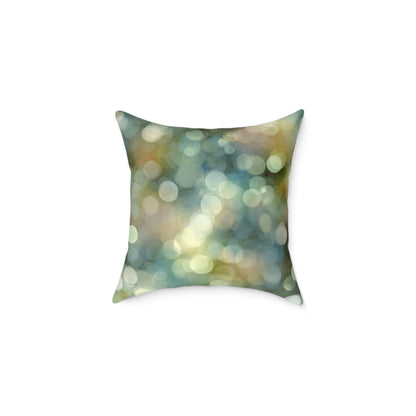 Bokeh Garden Lights - Square Poly Canvas Pillow