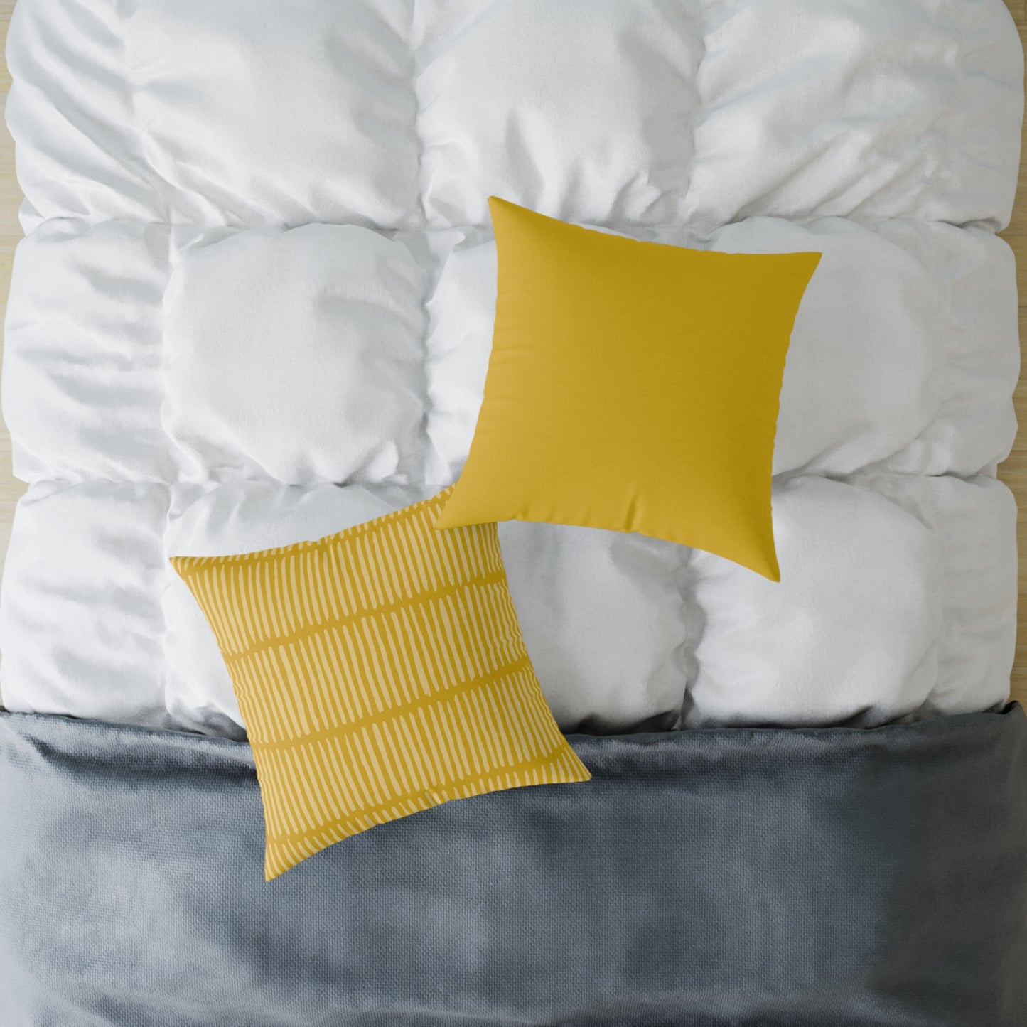 Loom Lines - Sunbeam - Square Poly Canvas Pillow