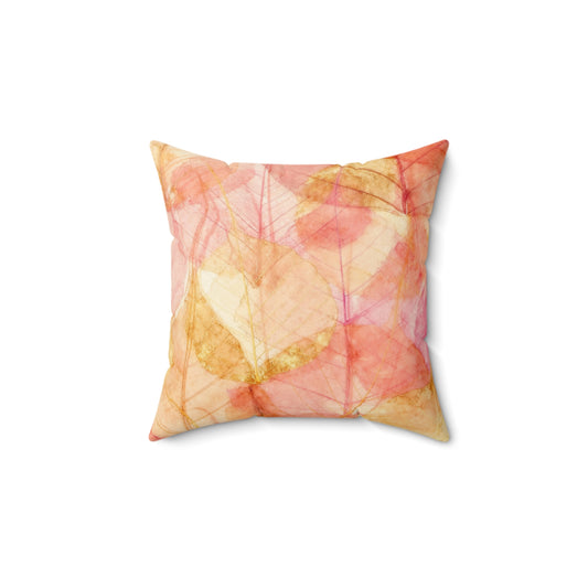 Peach Prism Reflections - Faux Suede Square Pillow
