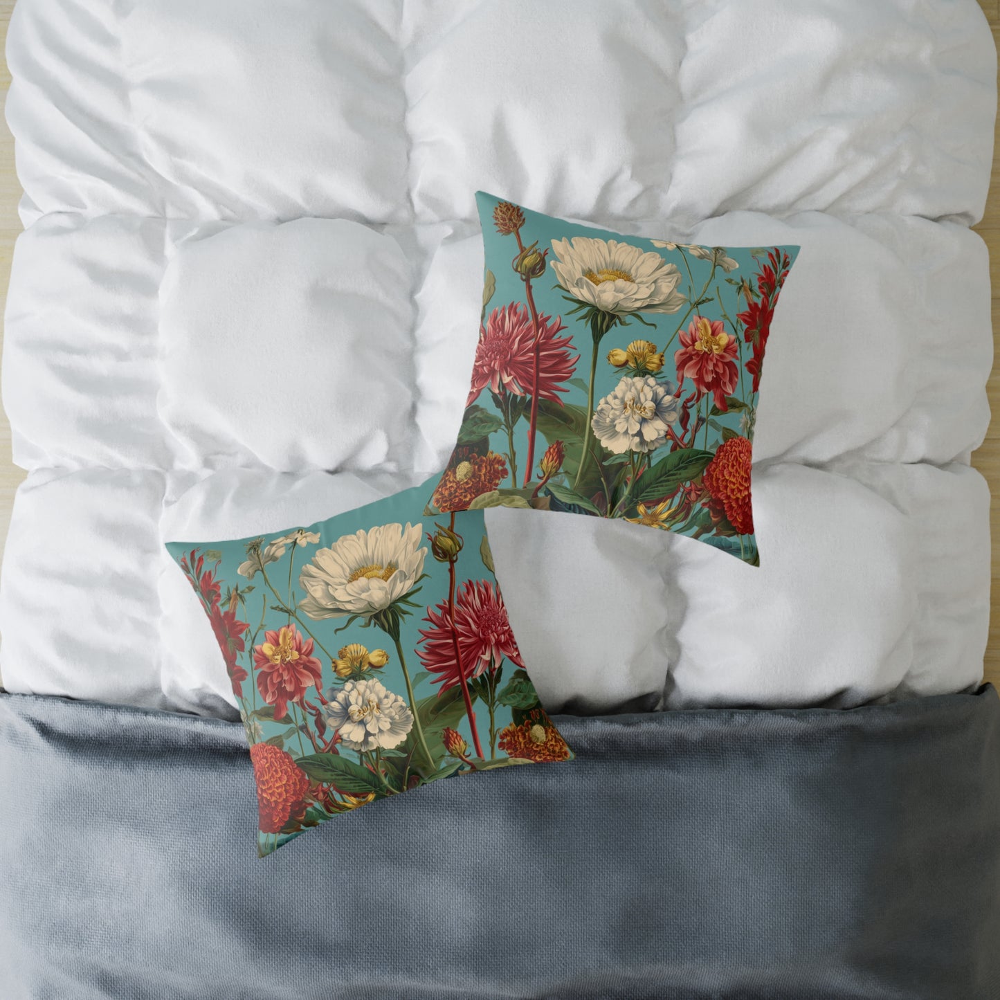 Garden Muse Meadow - Square Poly Canvas Pillow