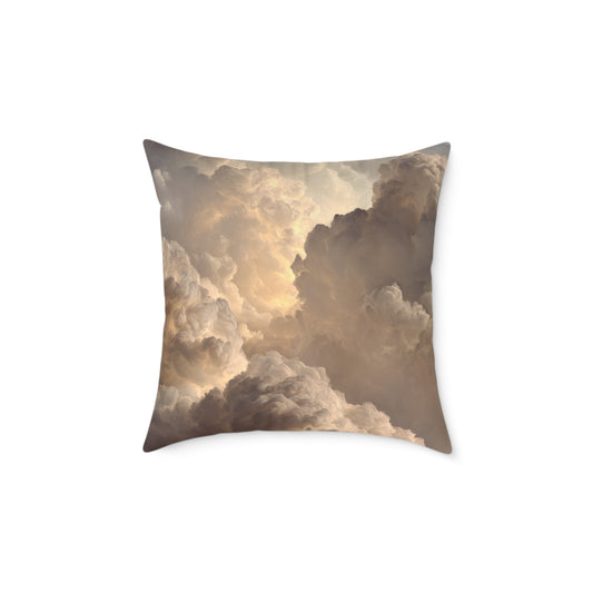 Heavenly Cloud Ember - Square Poly Canvas Pillow