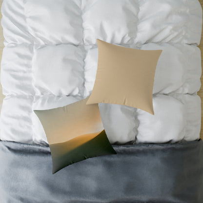 Horizon Ember Glow - Square Poly Canvas Pillow