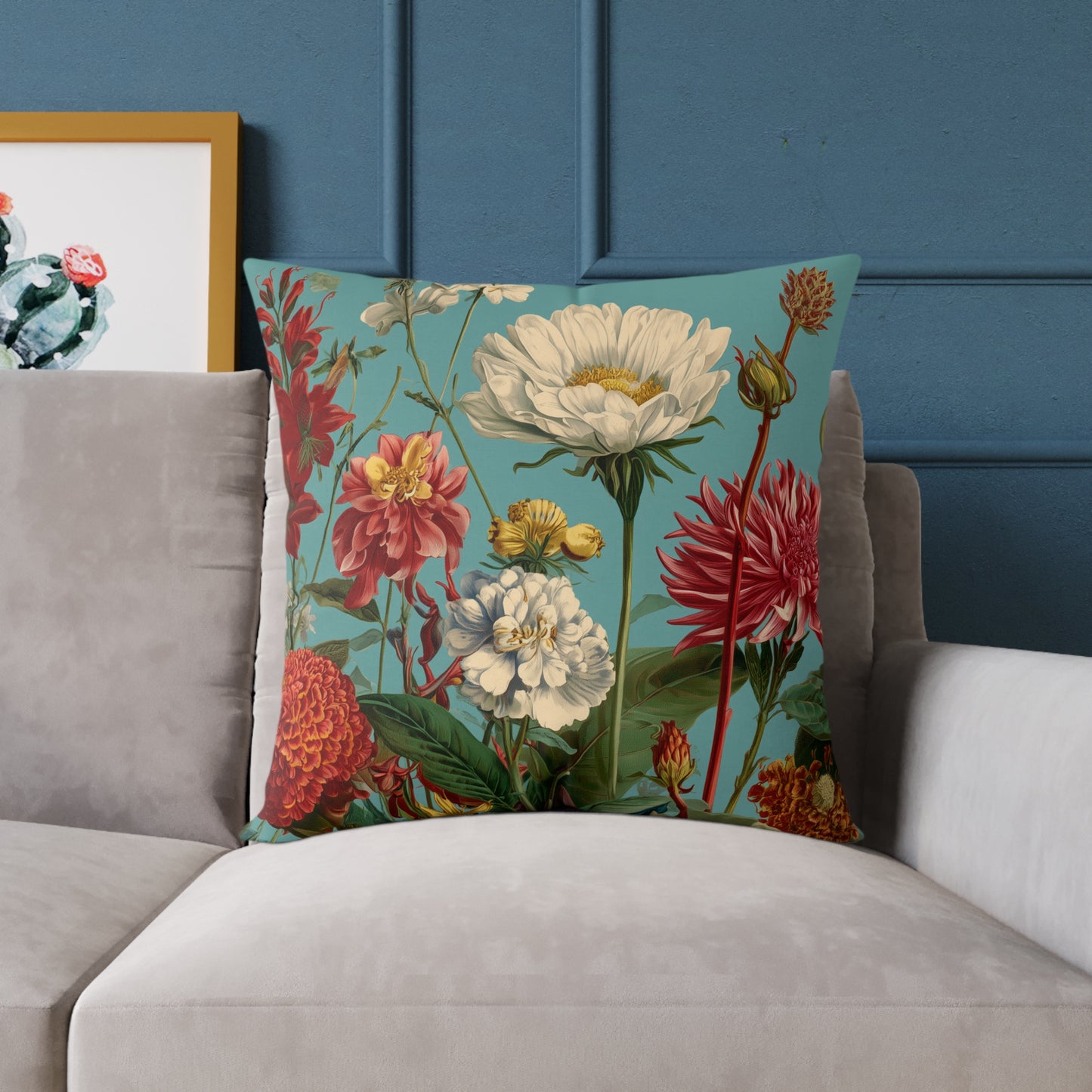 Garden Muse Meadow - Square Poly Canvas Pillow