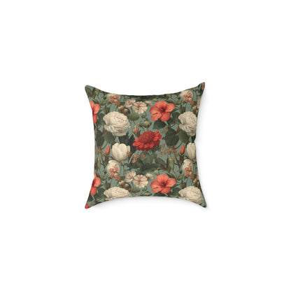 Blossom Meadow Tapestry - Square Poly Canvas Pillow